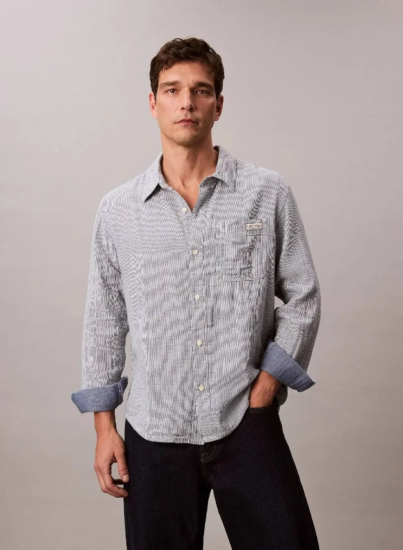 Double Face Striped Cotton Shirt