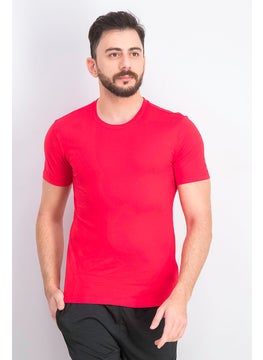 Reebok Men Solid Short Sleeve Sportswear T-shirt, Red  - Image 1