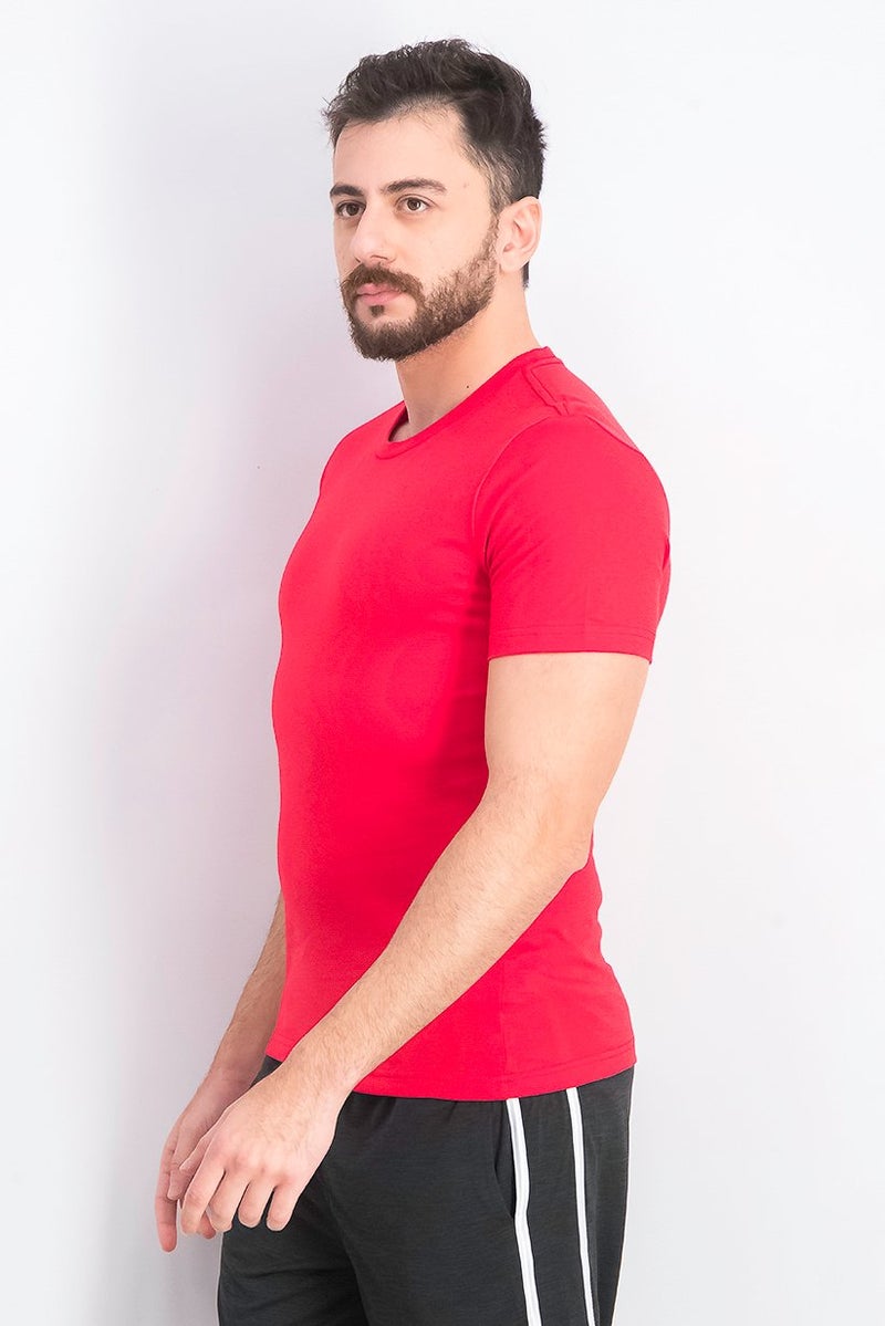 Reebok تي شيرت رياضي قصير الأكمام للرجال، أحمر - Image 4