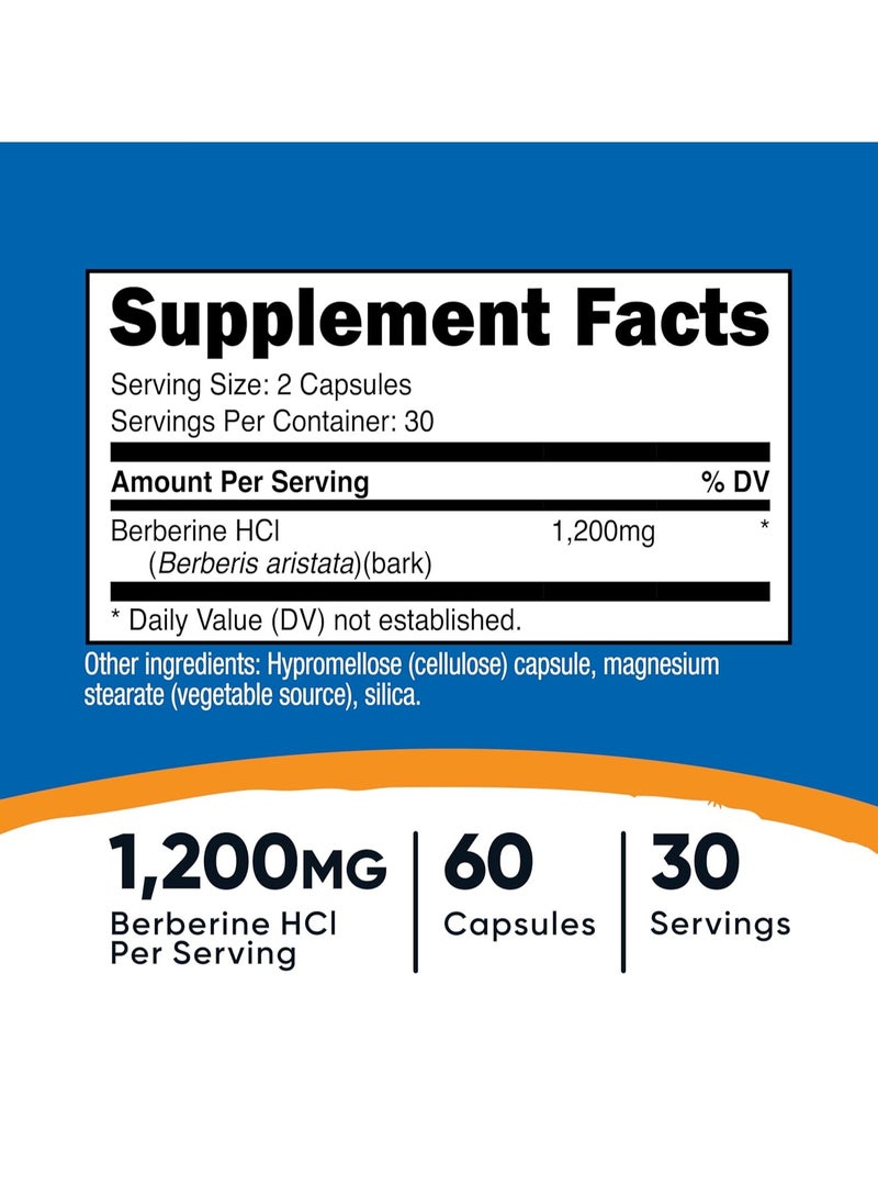 Nutricost Berberine HCl Capsules 600mg 60 Caps - Image 2
