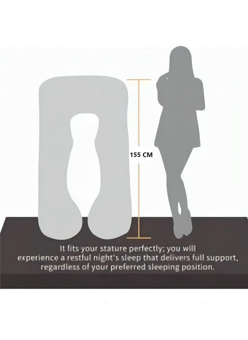 ماركة غير محددة U-Shaped Full Body Pregnancy Cotton Pillow 80x155cm  - Image 2