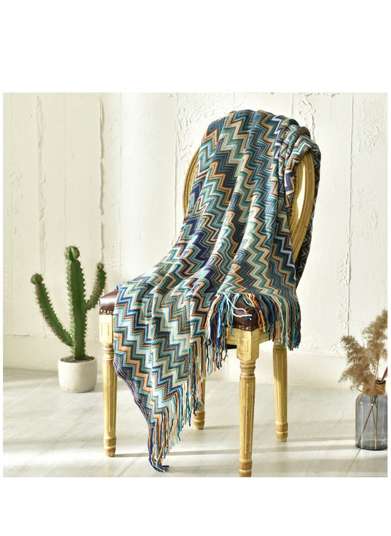 Tassel Design Blanket Cotton Multicolour 130x150centimeter