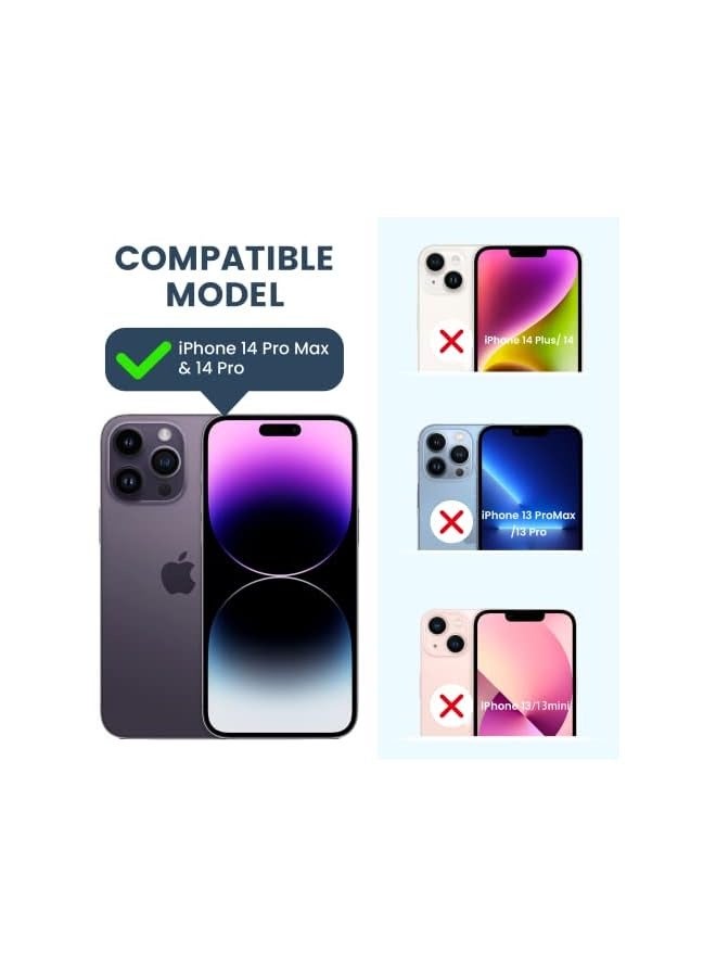 بروماس واقي عدسة الكاميرا iPhone 14 Pro Max iPhone 14 Pro، يحافظ على غطاء شاشة عدسة الكاميرا المعدنية الأصلية HD زجاجي لعدسة الكاميرا لهاتف iPhone 14 Pro Max / 14 Pro ملحقات أرجواني - Image 2