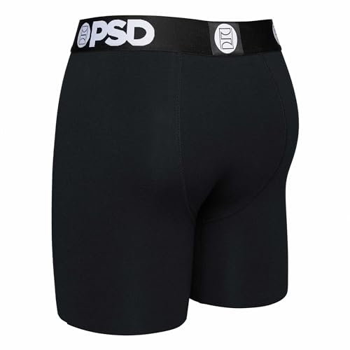 PSD شورت بوكسر للرجال من PSD - 3 قطع قطنية سوداء، حزمة ملابس داخلية بطول قياسي، شورت بوكسر قابل للتنفس ومزيل للرطوبة للرجال، متوسط - Image 4