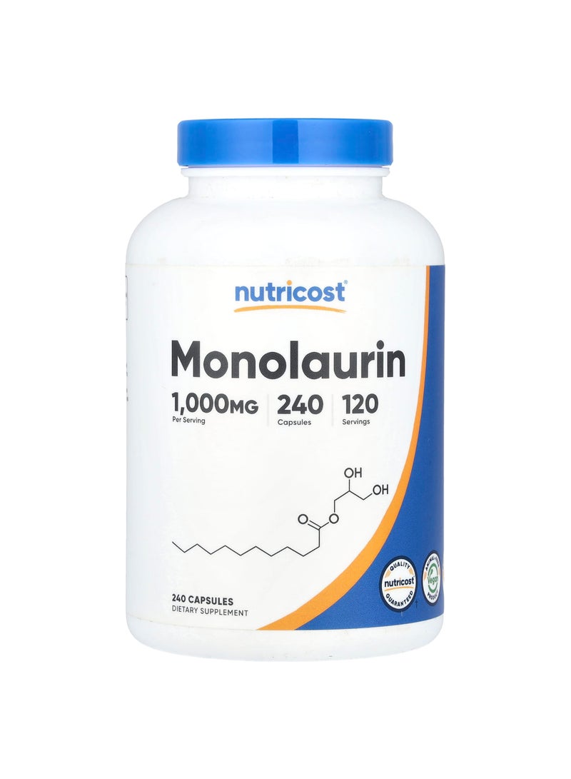 Monolaurin, 240 Capsules (500 mg per Capsule)