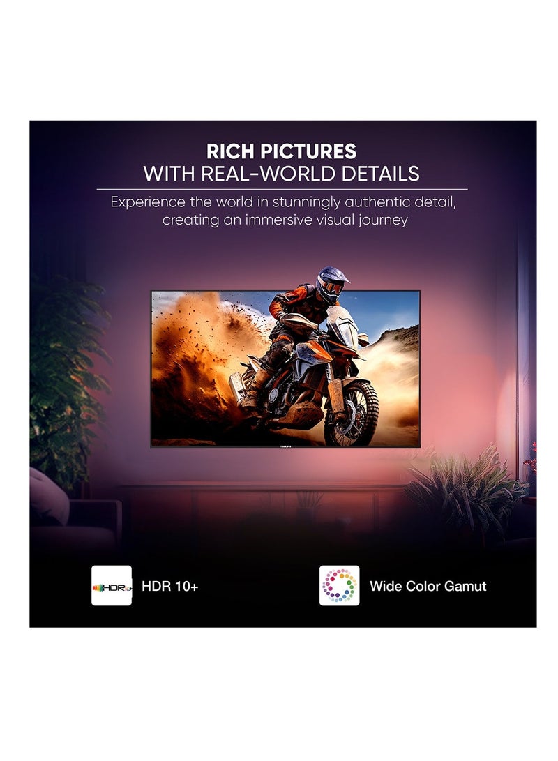 NIKAI 55 Inch QLED WebOS 4K Smart UHD TV, Hands-Free Voice Control, Dolby Digital, Built-in Wi-Fi, Bluetooth, High Colour Gamut, Effortless Connectivity With Android & Apple Devices, 60Hz, Model 2024, 2 Year Warranty, NIK55MEU4QLED Black - Image 3