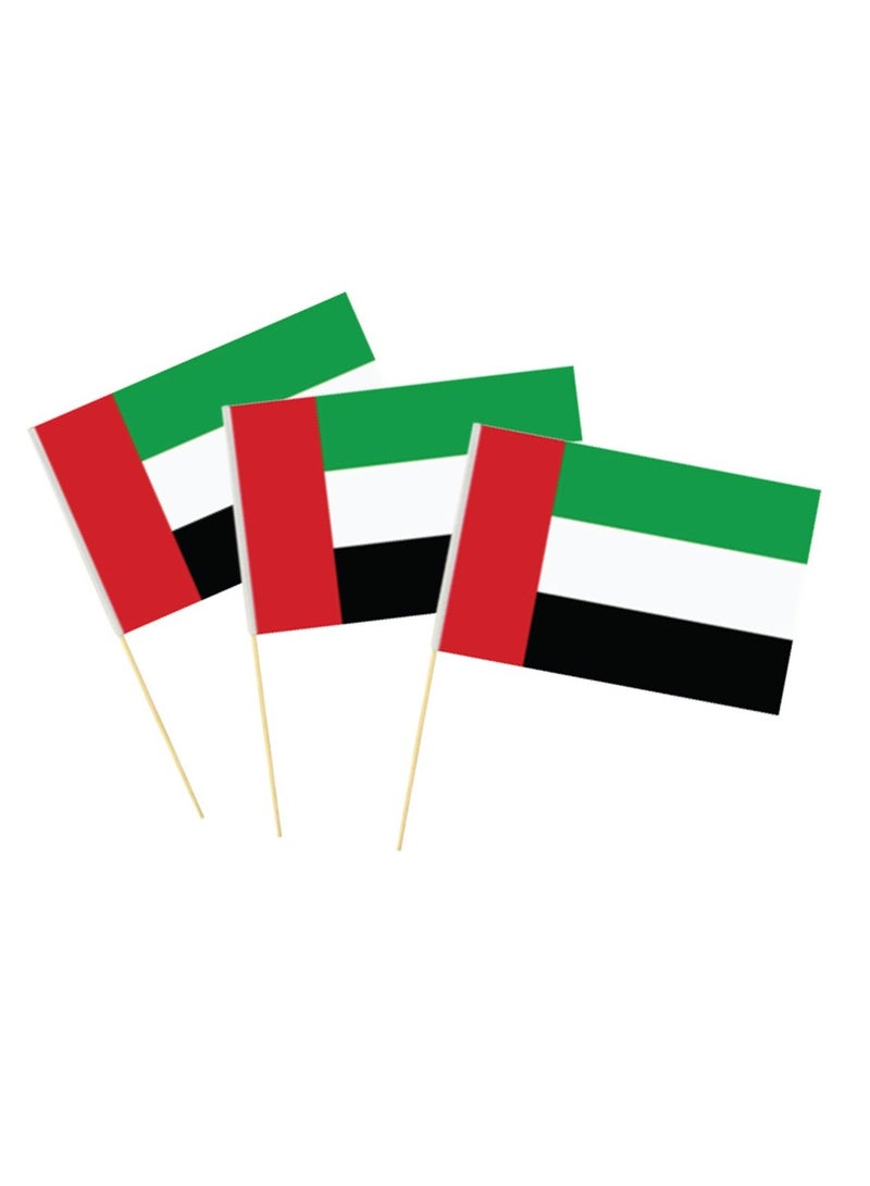 12 Pcs 60 x 40 CM UAE National Day Celebration Flags Hand Held Flags Emirati National Days Flags Wooden Hand Grip UAE Flags for Cars Home Office Desk National Day Martyrs Day Flag Day Celebrations