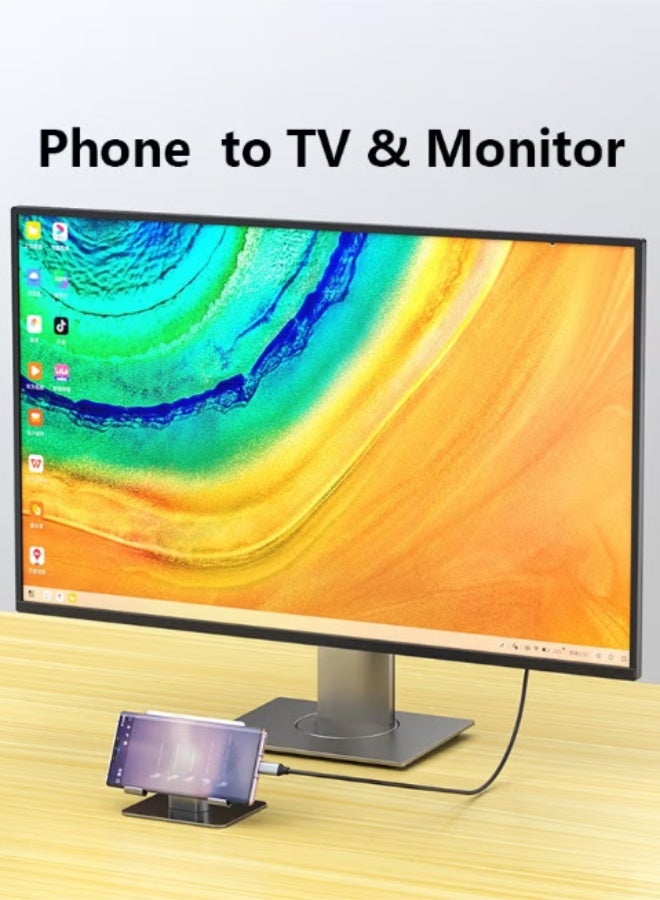 Type C to DP Adapter USB 3.1 USB C to Display port Cable, Compatible with TV, iPhone 15 Series, iPad 10/Pro/Air/Mini, Samsung S24 Series/S23 Series/Galaxy Z, MacBook Pro, Dell XPS, Huawei P60 Pro - Image 5