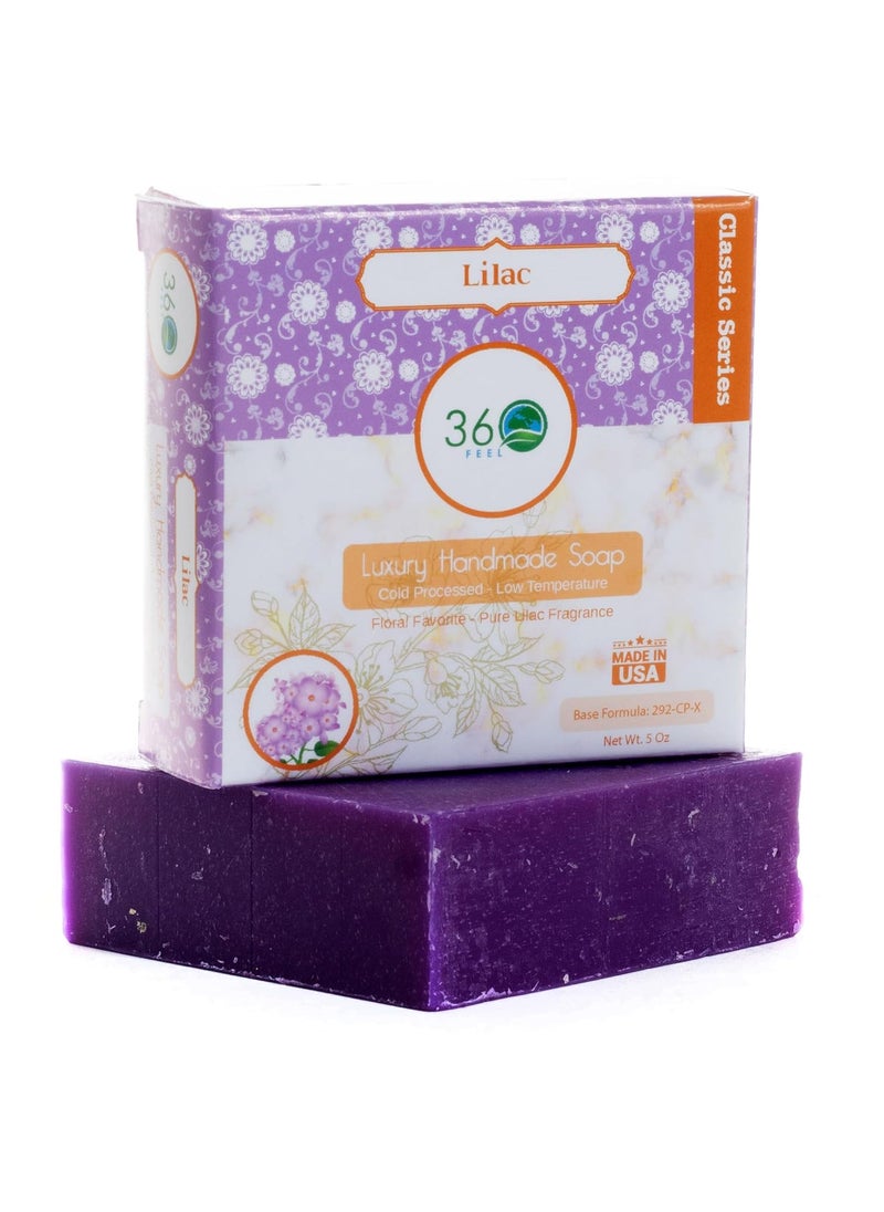 360Feel - Soap Lilac Castile Handmade Soap 5 ozbar Floral favorite fragrance Pure Essential Oil Natural Soaps Great as Anniversary Wedding Gifts  Made in USAGift ready - Image 1