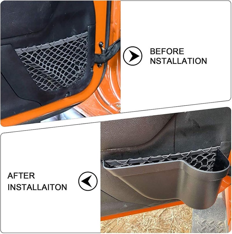 CALBEAU Front Door Side Insert Storage Pocket Box, 2PCS for JK, Net Replacement for 2011-2018 Wrangler JK JKU Accessories Practical build - Image 3