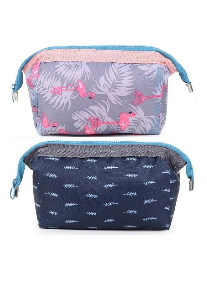 Niwlix Polyester Pack of 2, 12 Cms Travel Toiletry Makeup Cosmetic Organizer Pouch Bag Shaving Household Grooming Travel Storage Organizer Bags Pouches Kit - Image 1