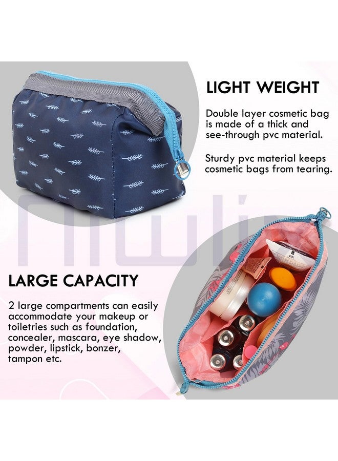 Niwlix Polyester Pack of 2, 12 Cms Travel Toiletry Makeup Cosmetic Organizer Pouch Bag Shaving Household Grooming Travel Storage Organizer Bags Pouches Kit - Image 5