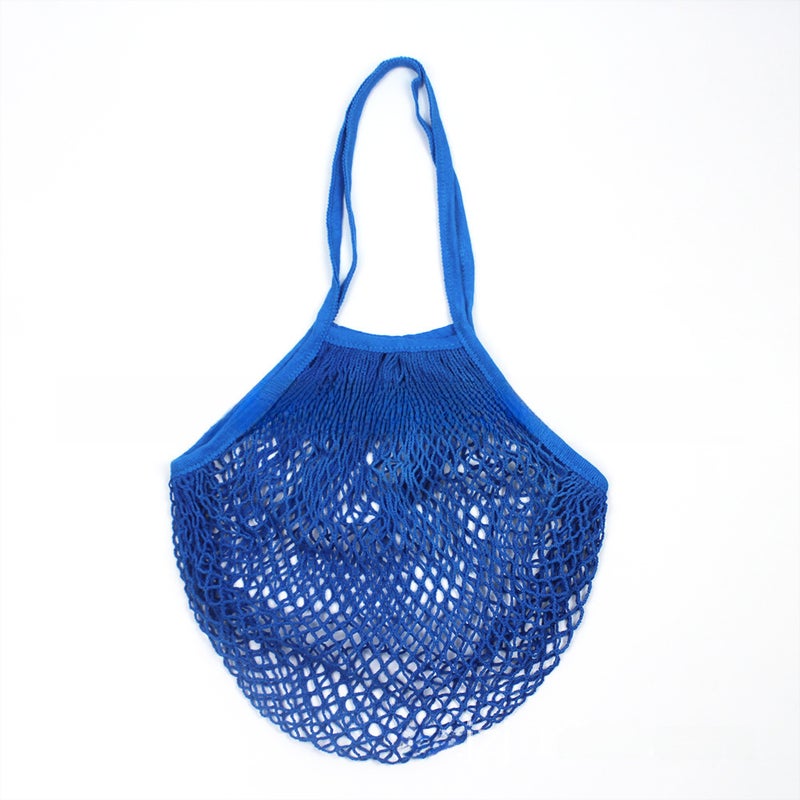 Cotton Mesh Bag for Grocery Beach Toys Royal Blue 