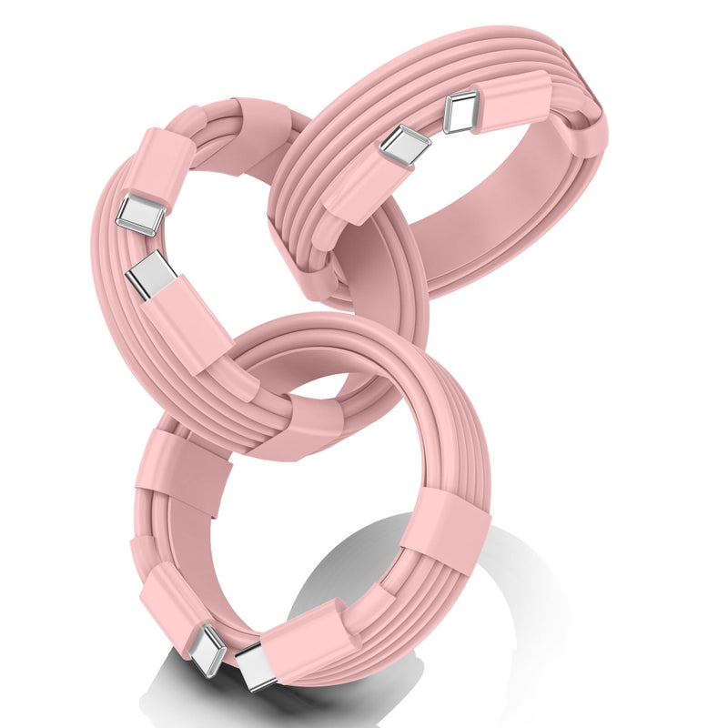 FEEL2NICE Apple USB C to USB C Charging Cable 3Pack 6ft, USBC Fast Charger Cord, 60W Type-C to Type-C Cable for iPhone 17/16 Pro Max Plus, iPhone 17 Air, iPad Air/Pro Pink - Image 1