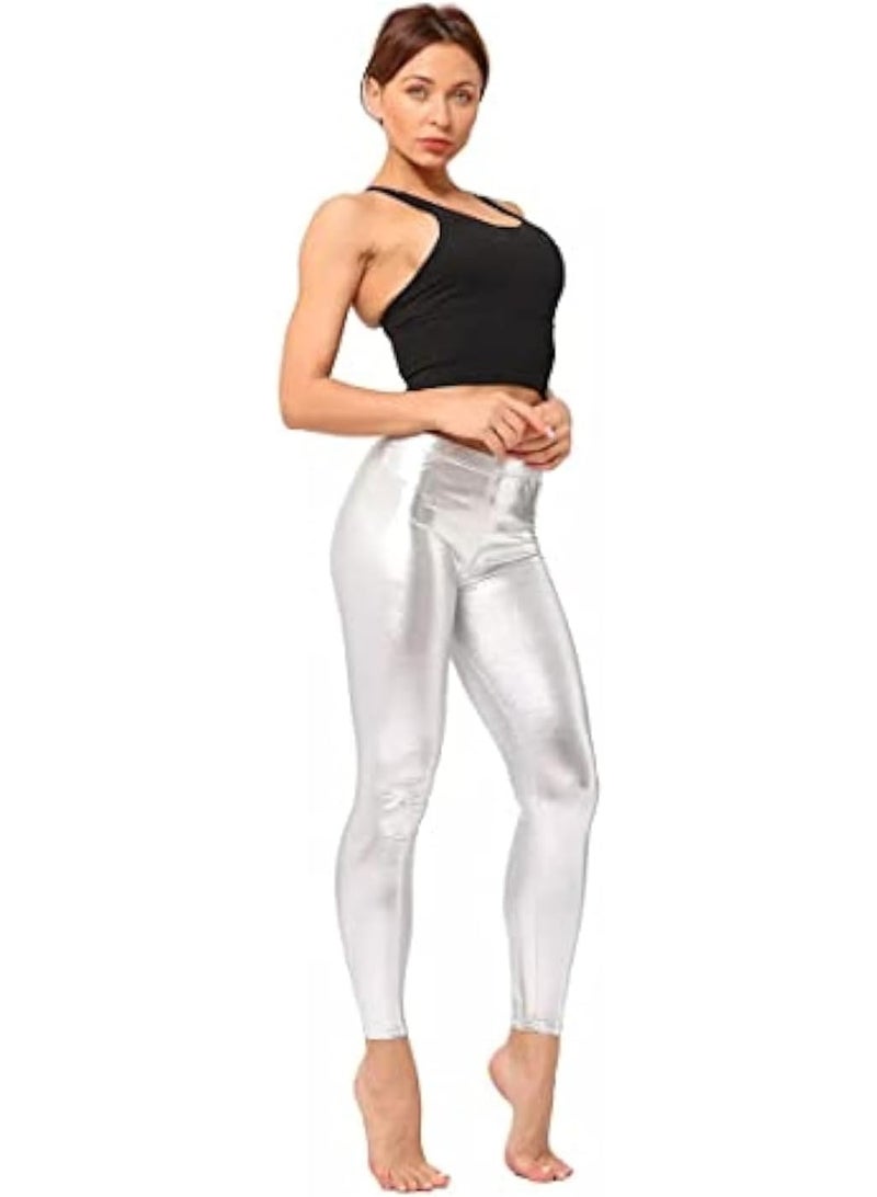 Stretch Leather Disco Glitter Women Lycra