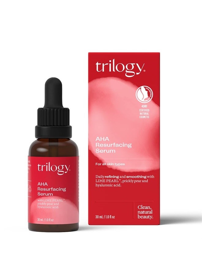 Trilogy AHA Resurfacing Serum, 1.0 Fl Oz - For All Skin Types - Daily Refining & Smoothing Serum - Made in New Zealand - Image 1