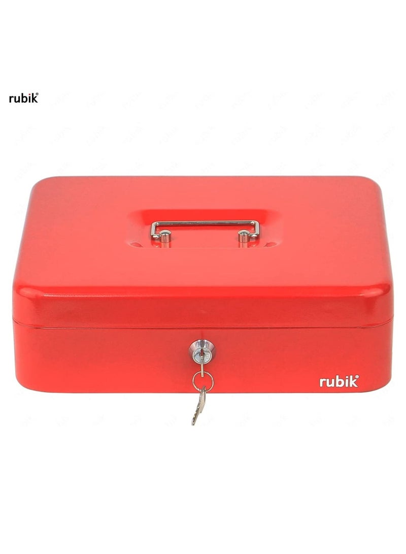 Rubik Cash Box with Key Money Tray Coin Slot Tray Steel Register For Small Business, Durable Portable Security Lockable Money Box Safe for Cash Storage(30x24x9cm)X-Large  - Image 5
