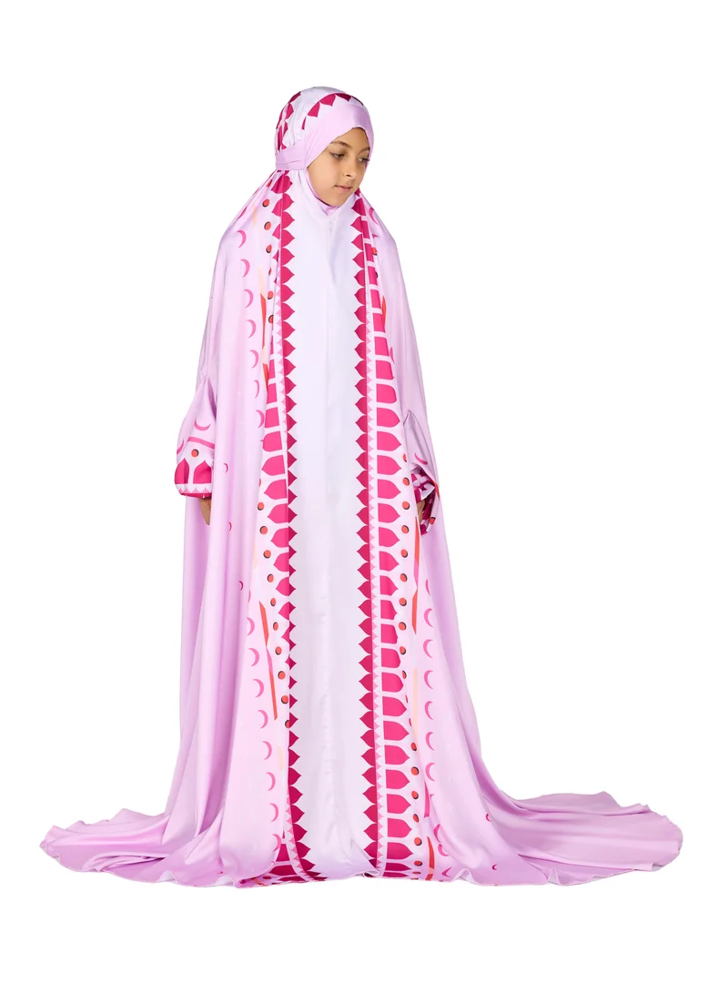 Sabr 'Desert Voyage I' Kids Prayer Dress, Pink, 135cm