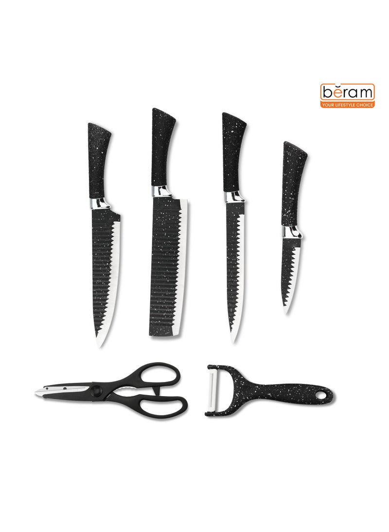 6 Pieces Knife Set with Dotted Handles, Stainless Steel, Non-Stick Blades, Including Peeler and Scissor, Kitchen Cutlery Knives Set, Utensil Sets for Daily Use with Gift Box - pzsku/Z3F4F66906D2A42552CCBZ/45/_/1734424831/1d34b5e9-b652-4152-a543-bc16c5150ed1