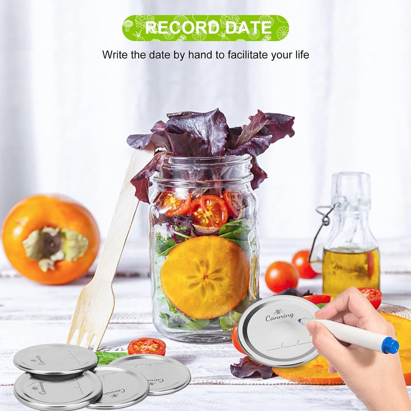 FENRIR 204pcs Regular Mouth Canning Lids, Canning Jar Lids for Ball, Kerr Jars, Split-Type Metal Mason Jar Lids for Canning, 100% Fit & Airtight 2.76" (70mm, Silver) - Image 5