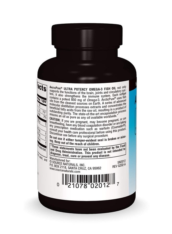 Source Naturals ArcticPure Ultra Potency 850 mg Omega-3 Fish Oil - 30 Softgels - Image 3