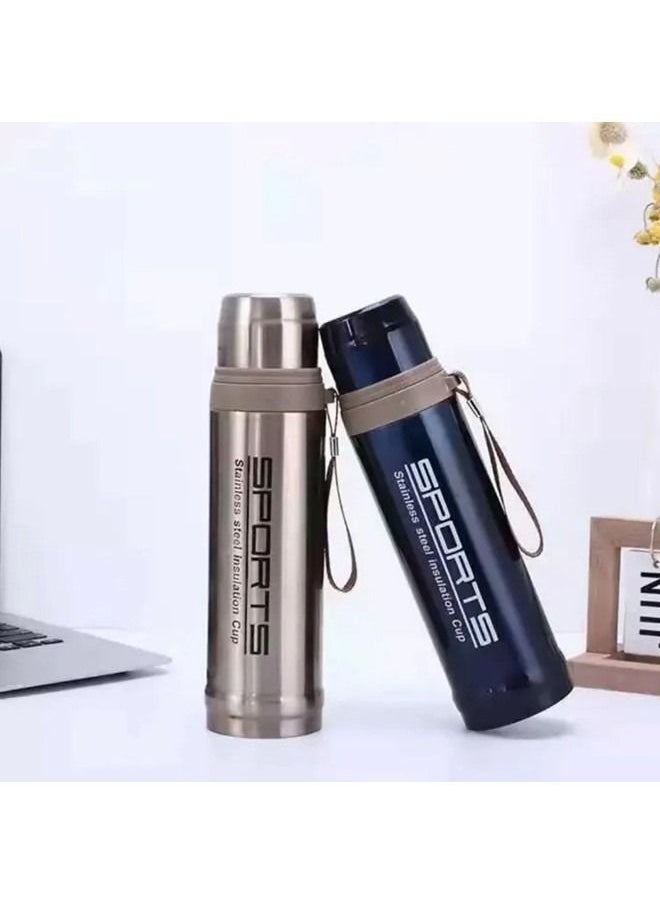 We Happy - Pack of 2 Sports Stainless Steel Thermos Vacuum Flask 750 ML Capacity Travel Bottle with Insulation Cup Comes in Assorted Colors - Image 1