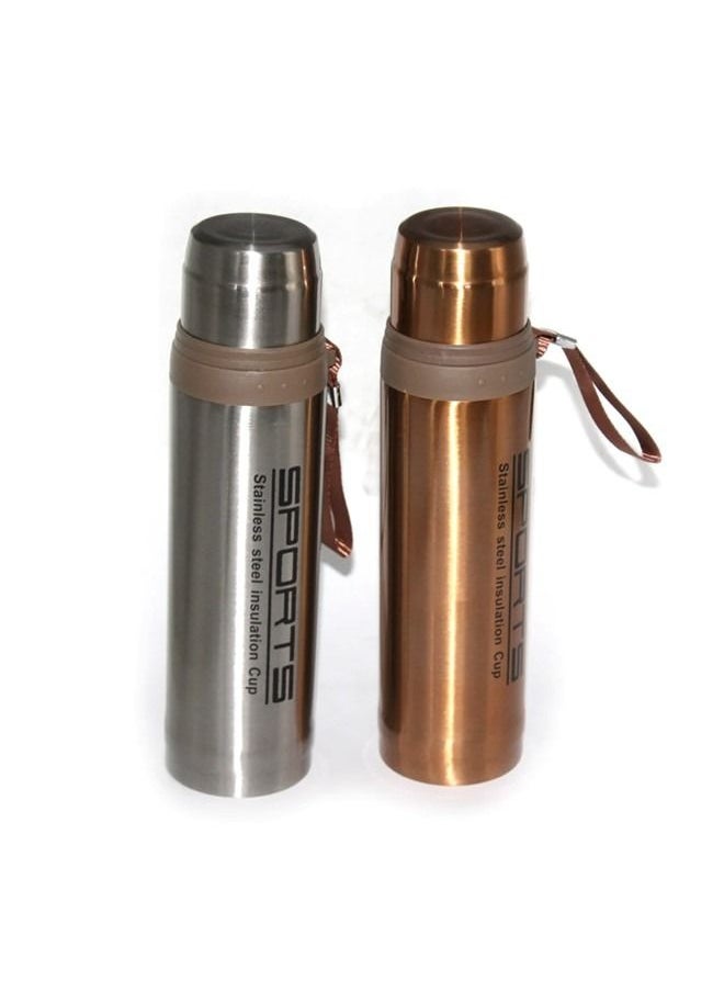 We Happy - Pack of 2 Sports Stainless Steel Thermos Vacuum Flask 750 ML Capacity Travel Bottle with Insulation Cup Comes in Assorted Colors - Image 1
