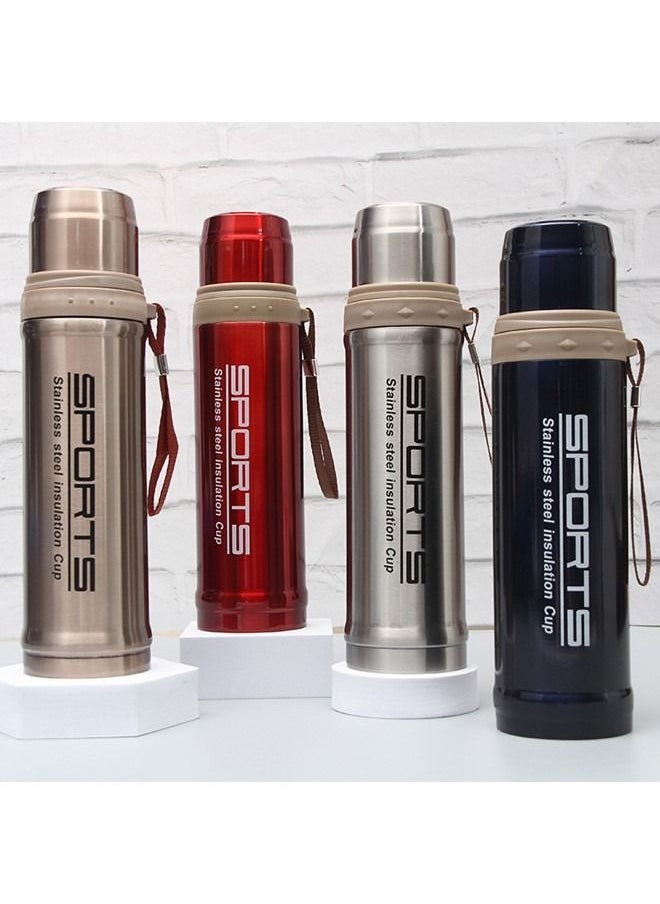 We Happy - Pack of 2 Sports Stainless Steel Thermos Vacuum Flask 750 ML Capacity Travel Bottle with Insulation Cup Comes in Assorted Colors - Image 1