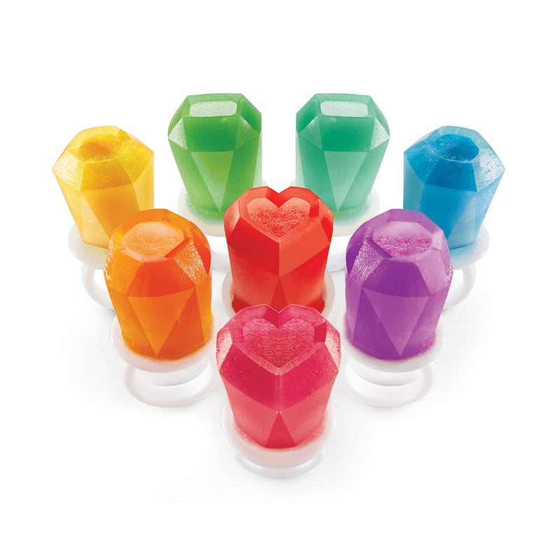 ZOKU Ring Pop Molds - 8 Silicone Popsicle Molds with Reusable Ring Sticks, Makes Gem, Jewel and Heart-Shaped Ice Pops, Easy-Release, BPA-Free - Image 2
