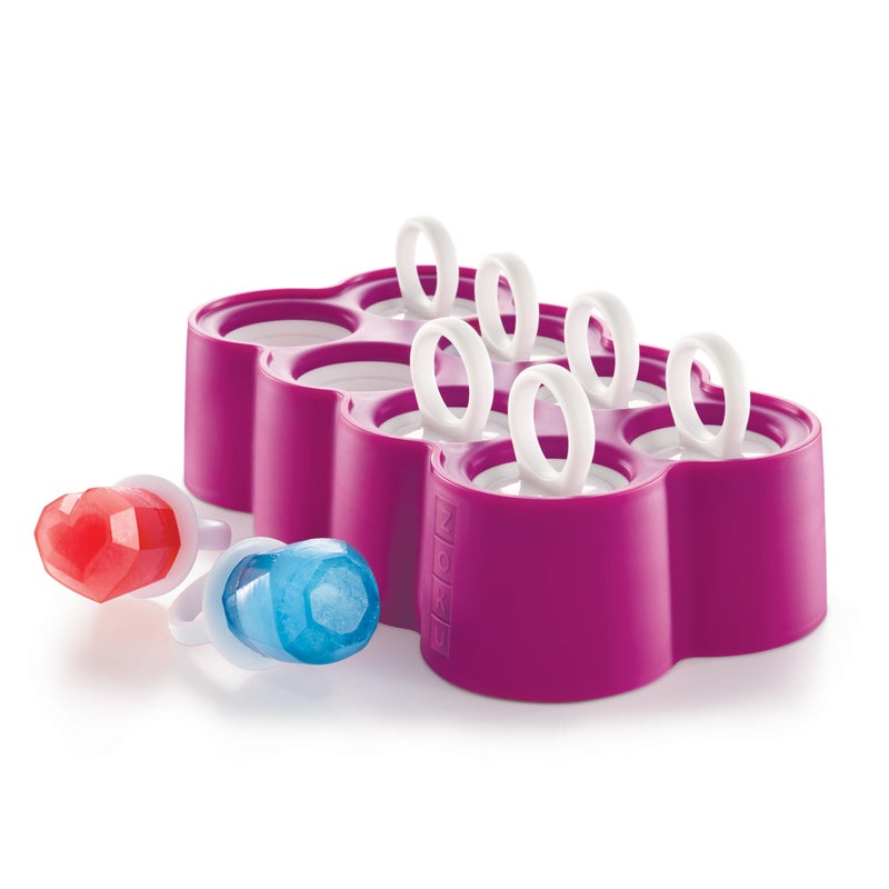 ZOKU Ring Pop Molds - 8 Silicone Popsicle Molds with Reusable Ring Sticks, Makes Gem, Jewel and Heart-Shaped Ice Pops, Easy-Release, BPA-Free - Image 1