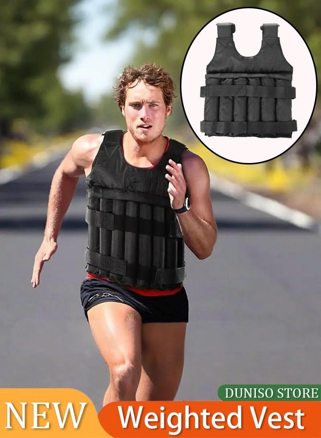 Max Loading Adjustable Weighted Vest,Weighted Vest Weight Jacket Oxford Exercise Weight Loading Cloth Strength Training - Image 1