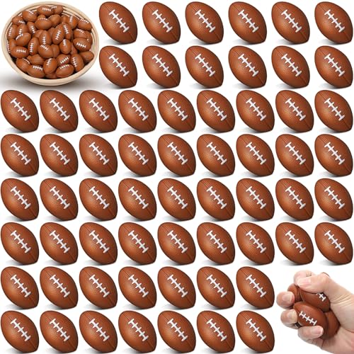 Civaner 500 Pcs Mini Foam Footballs for Adults 146 x 098 Inch Small Football Stress Balls Sports Fidget Ball for School Carnival Game Decoration Party Favor Stress Relief ToysLight Brown - Image 1