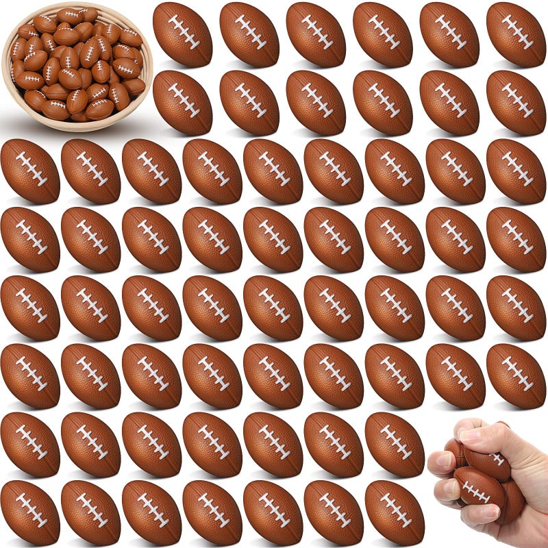 Civaner 500 Pcs Mini Foam Footballs for Adults 146 x 098 Inch Small Football Stress Balls Sports Fidget Ball for School Carnival Game Decoration Party Favor Stress Relief ToysLight Brown - Image 3
