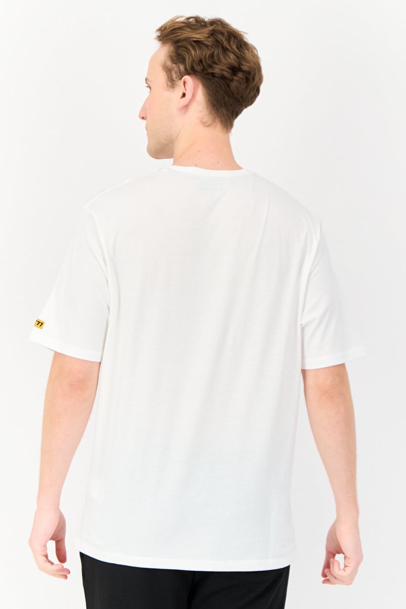 Hurley Men Sportswear Fit Short Sleeves Outdoor T-Shirt, White  - Image 3