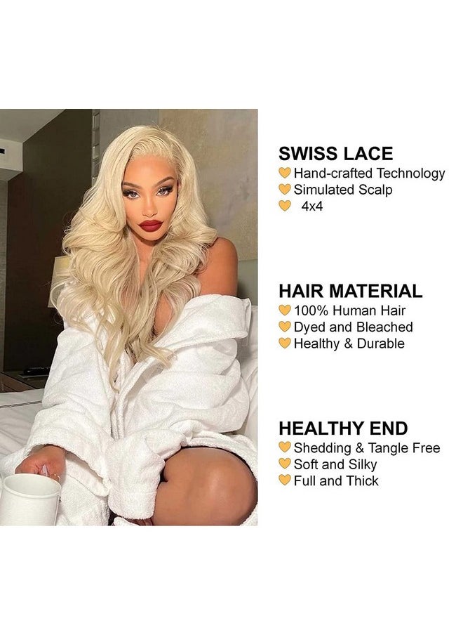 LUMIERE - Umiere 613 Lace Front Wig Human Hair Blonde Closure Wig Body Wave Human Hair 4X4 Hd Lace Front Wig For Black Women Brazilian Virgin Human Hair 160% Density Pre Plucked Baby Hair 24 Inch - Image 1