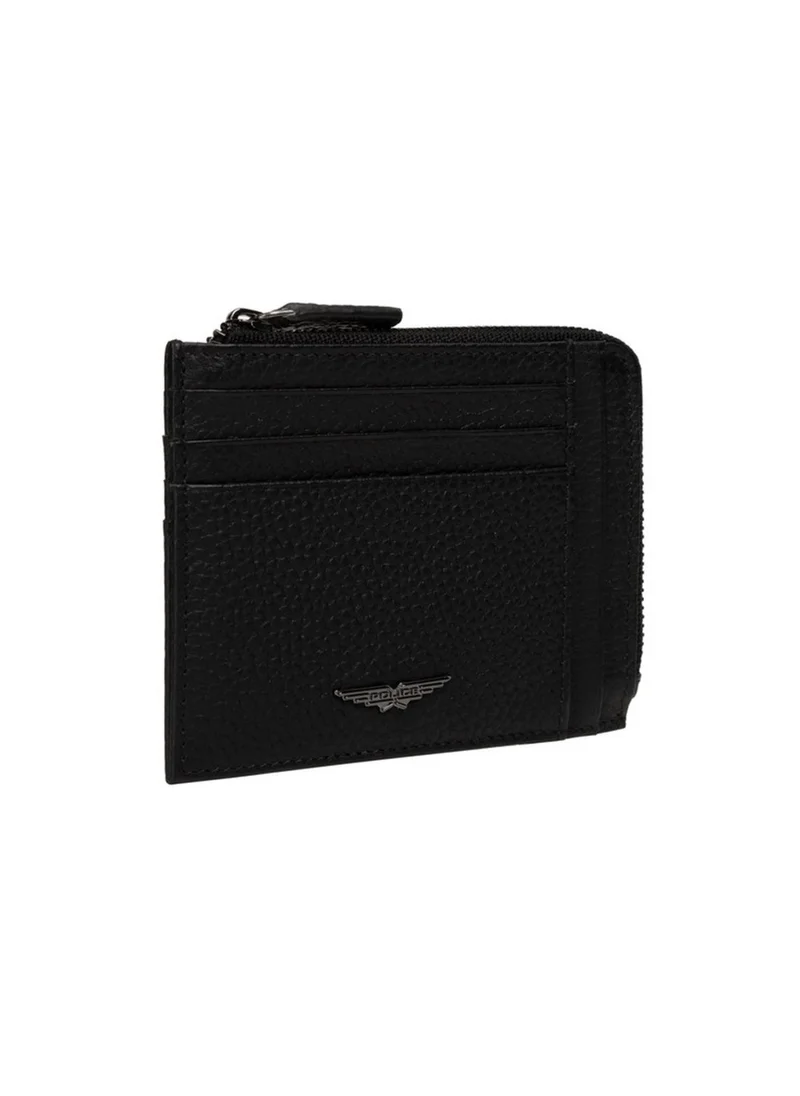 بوليس Police Men's Zipped Leather Card & Coin Wallet - Marcus - Black