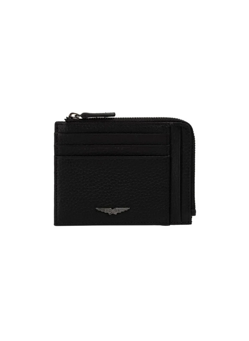 بوليس Police Men's Zipped Leather Card & Coin Wallet - Marcus - Black