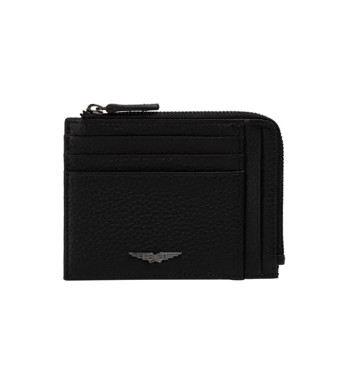 بوليس Police Men's Zipped Leather Card & Coin Wallet - Marcus - Black