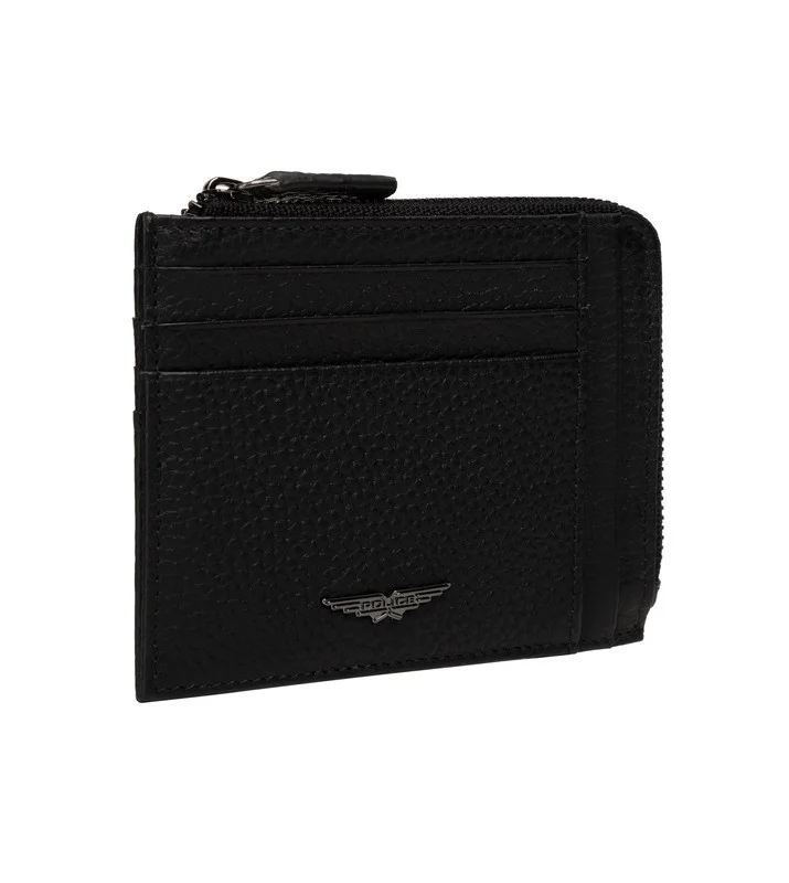 بوليس Police Men's Zipped Leather Card & Coin Wallet - Marcus - Black