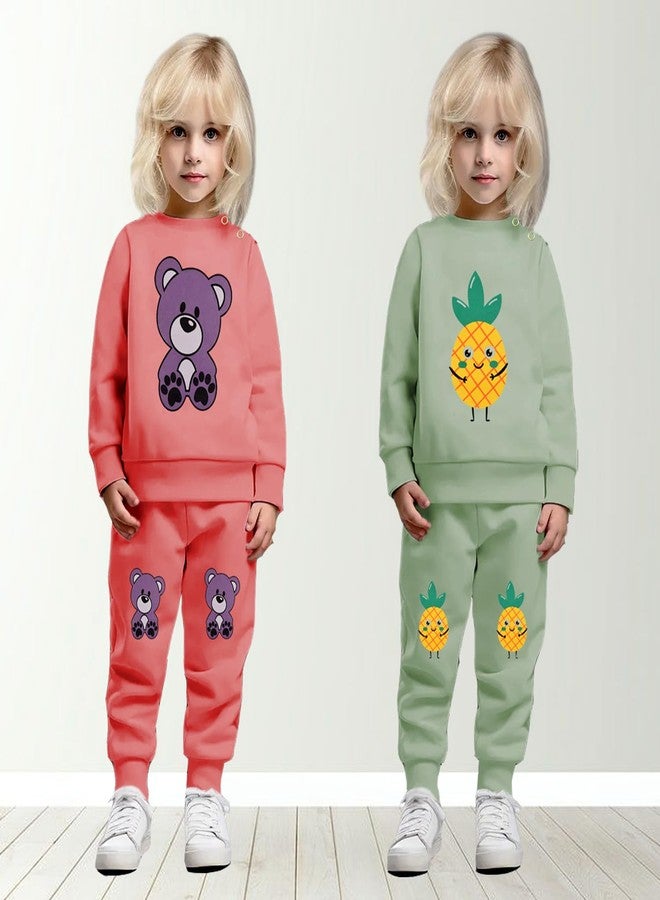 Toddylon ملابس أطفال حديثي الولادة من توديلون، قطن، بقصة عادية، تيشيرت وبنطال | ملابس | طقم تيشيرت وبيجامات | بدلة رياضية للأطفال (وردي وأخضر فستقي، 18-24 شهرًا) - Image 5