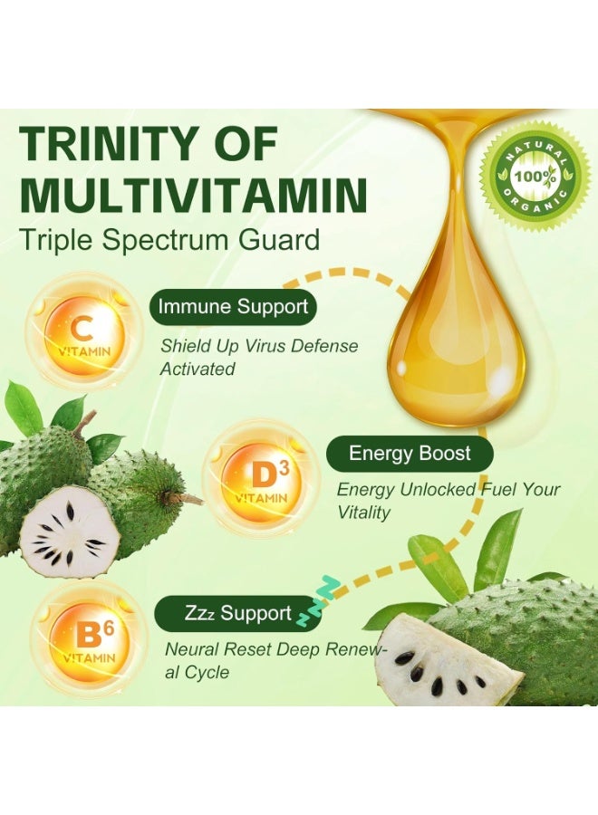 Multivitamin Graviola Soursop Bitters Liquid Drops, 5000mg Soursop Fruit & Leaf Extract + 10 Bitters Botanicals for Immune Support Digestive Health Antioxidant Boost丨 Vegan (2 Fl Oz) - Image 5