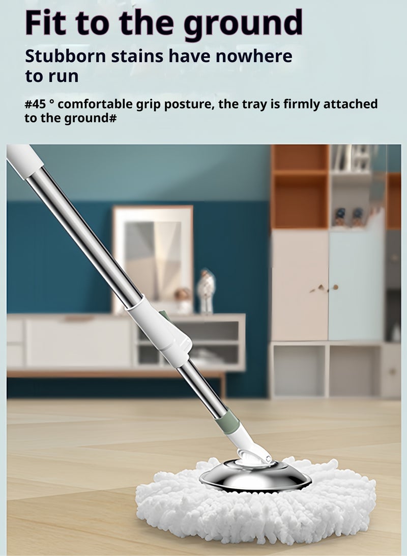 Flat Mop & Bucket System – Hands-Free Wringing, Dual-Chamber Water Separation, 360° Rotating Head for Easy Floor Cleaning  - Image 2