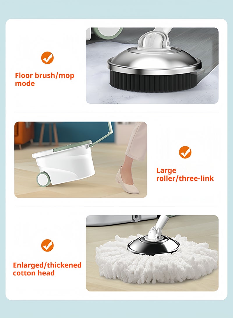 Flat Mop & Bucket System – Hands-Free Wringing, Dual-Chamber Water Separation, 360° Rotating Head for Easy Floor Cleaning  - Image 4