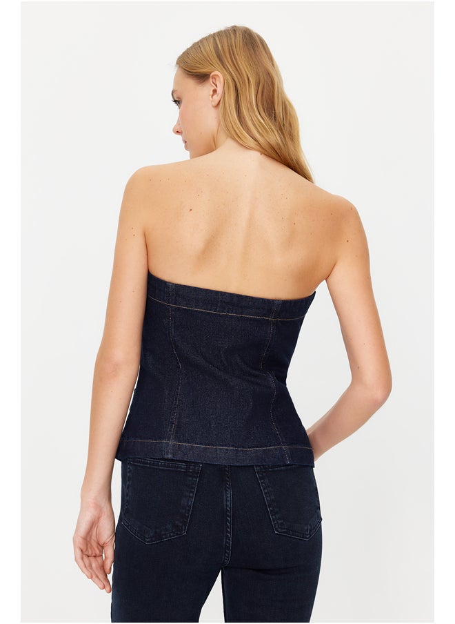 Blue Front Buttoned Strapless Denim Bustier TWOSS24BS00005 - pzsku/Z3F4FBAB77DCF37BC2926Z/45/_/1730941976/84c00790-e819-4df0-9069-56aa326a2e66