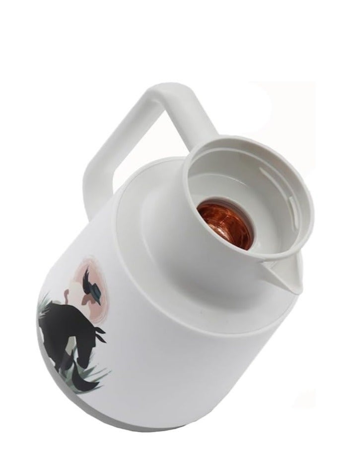 YOLO Coffee and Tea Vacuum Flask 1 Liter Urban Lady -Grey Color - Image 3