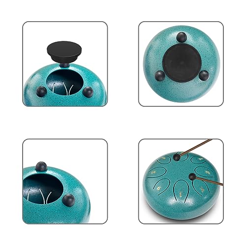 REGIS Steel Tongue Drum 6 inch 8 Notes Musical Percussion Instrument, rain Drum for Outside - Musician Gift for Family and Friends(malachite) - Image 4
