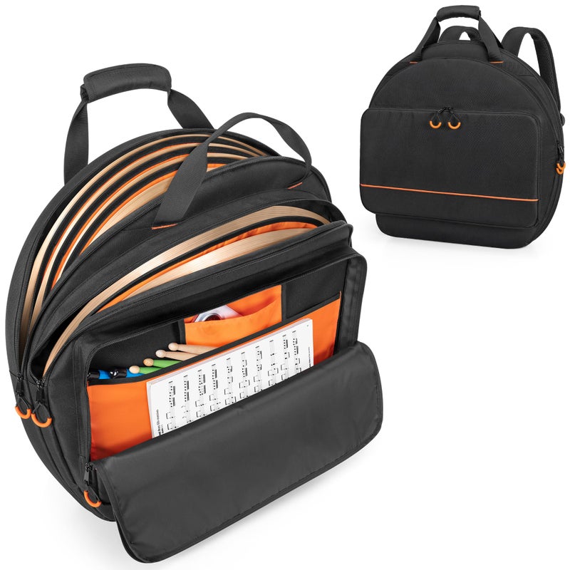 حقيبة ديميرو 22 للطبول مع طبقتين لحماية الصنج مع فواصل مبطنة بسمك 6 مم ومقابض حمل وأحزمة ظهر للطبول والصنج والإكسسوارات