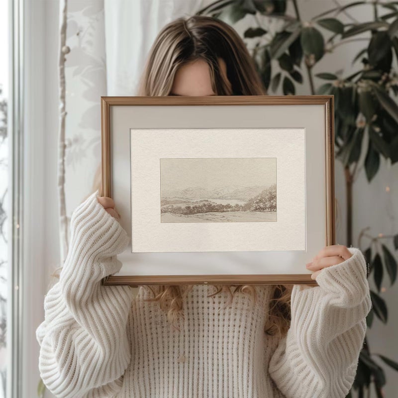 uniro Neutral Wall Art for Home Decor, Farmhouse Landscape Sketch Wall Painting Canvas Prints, Rustic Nature Oil Painting, Antique Moody Neutral Landscape Aesthetic Wall Decor Vintage Art Pictures for Bedroom Bathroom Decor( 8" x 10"-UNFRAMED) - Image 5