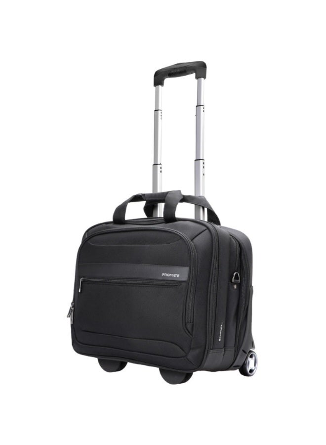 Promate Trolley Bag, Versatile 2-in-1 Lightweight Trolley Laptop Bag with Shoulder Strap, Telescoping Handle, Water Resistance and In-Line Wheels for 16” Laptops, MacBooks, iPad, Dell XPS 13, Persona-TR - Image 1
