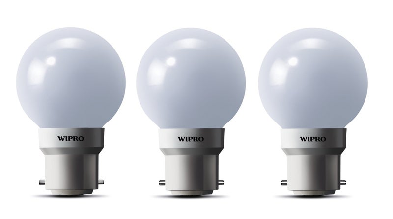 wipro Safelite N10002 B22 0.5-Watt Led Night Lamp (Warm White/Golden Yellow, Pack Of 3, Glass) - Image 2